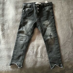 Zara distressed black jeans, size 2-3y